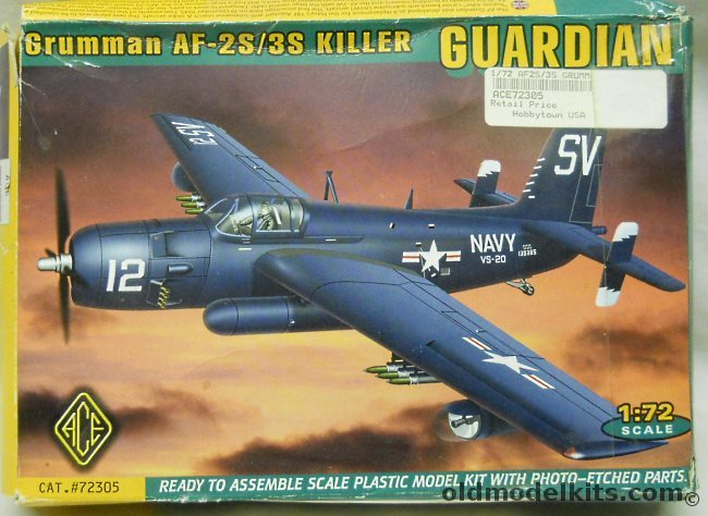 Ace 1/72 Grumman AF-2S / 3S Killer Guardian, 72305 plastic model kit